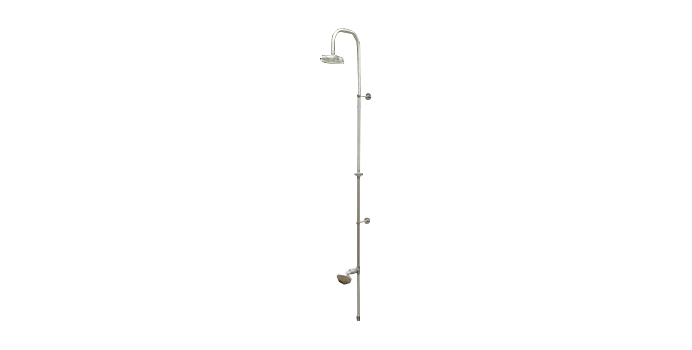 Single Pipe Stainless Steel Outdoor Shower & Footshower-OS-003
