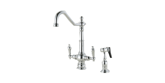 Single Hole Dual Handle Kitchen Faucet-KF-129