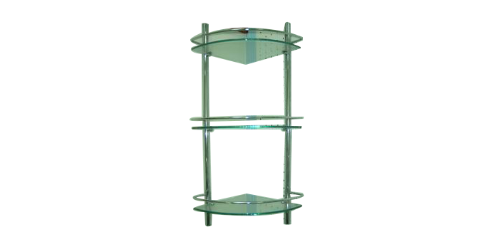 Tier Tempered Glass Corner Bathroom Shelf-BA-616